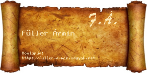 Füller Ármin névjegykártya
