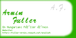 armin fuller business card